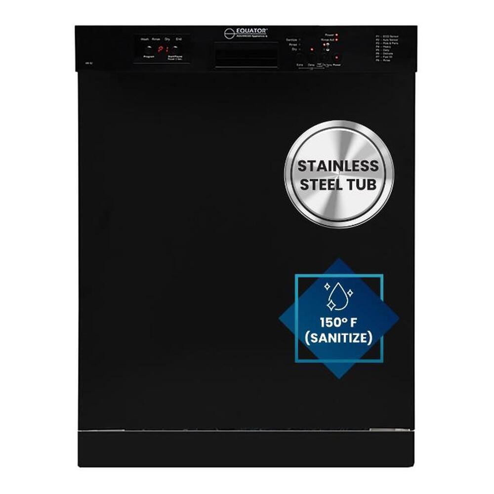 Equator WB82 24 inch Built-In Dishwasher with 14 Place Settings, Dual spray arms, Adjustable Top Rack, Concealed Heating Element
