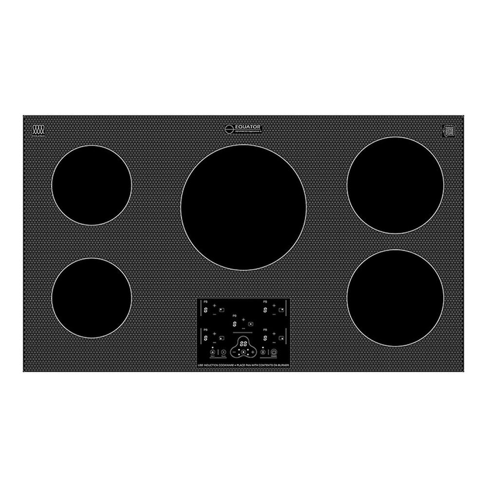 Equator BIC365CCED 36 inch Built-In Induction Cooktop with 5 Burner, Keep Warm, Auto Power Sharing, Touch Controls, in Black