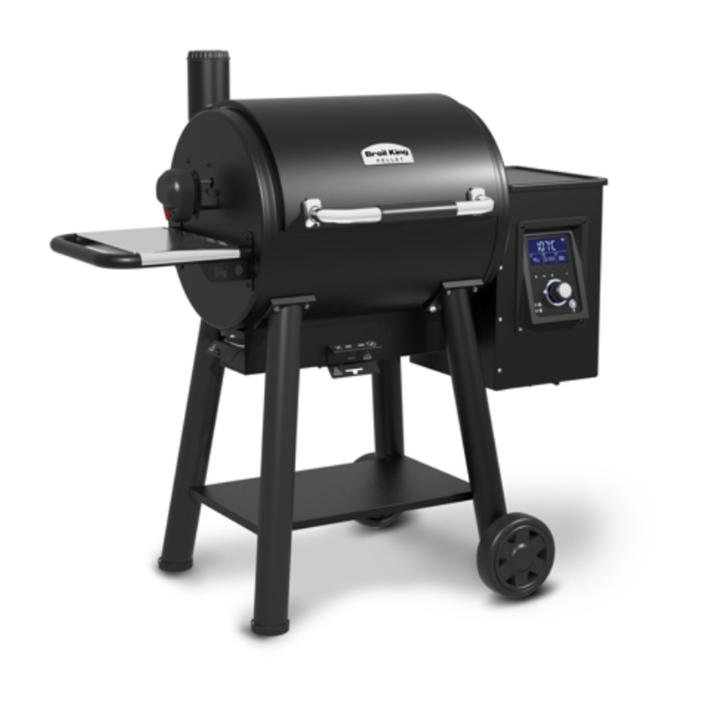 Broil King-BK495051-left tilted view of regal pellet smoker grill