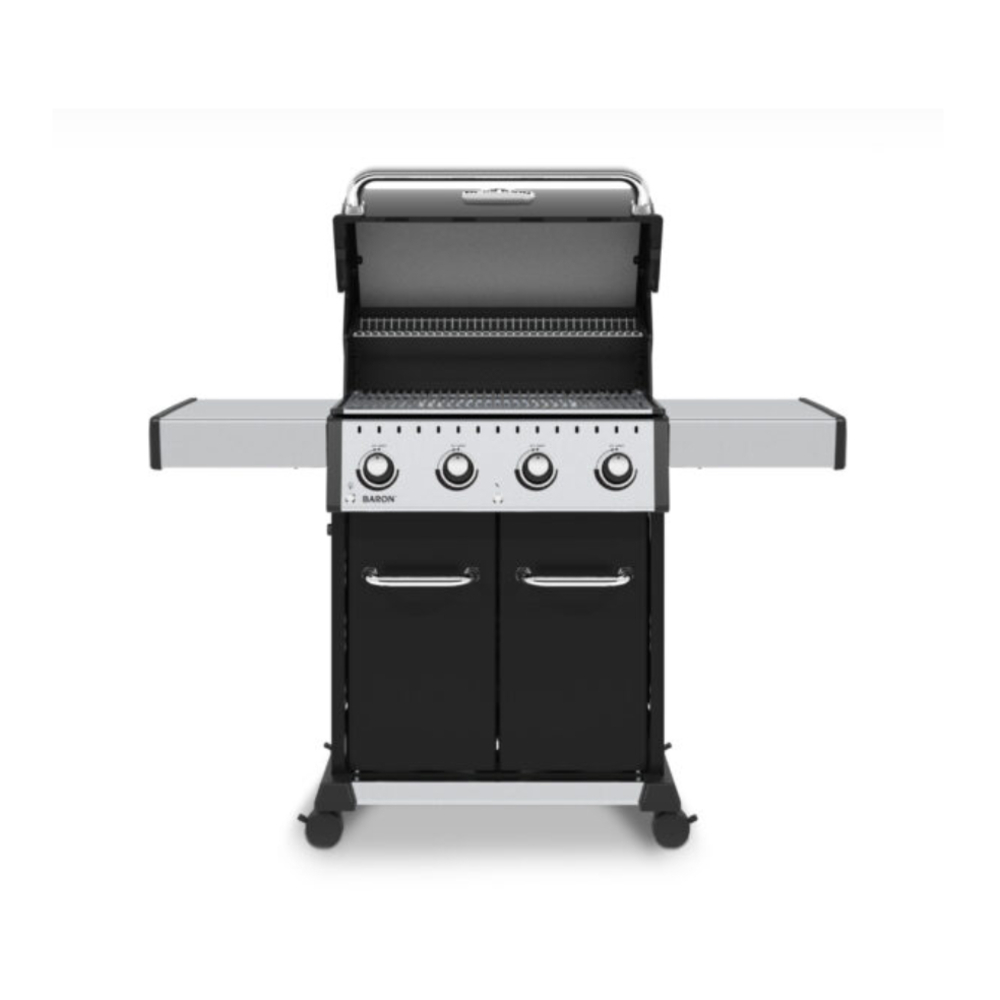 Broil King BK87521 Baron 420 Pro Freestanding Gas Grill with 460 sq. in. Cooking Area, 40000 Total BTU, Electronic Ignition System, Linear-Flow, Deluxe Accu-Temp Thermometer, in Black
