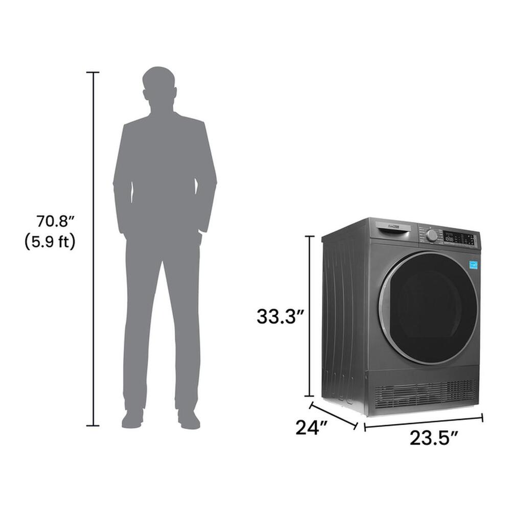 Equator CD4040 24 inch Conserv Luxe Condensing/Ventless Dryer with 4.0 cu. ft. Capacity, Stackable Design, Automatic Temperature Control, Stainless Steel Drum, Delay Start