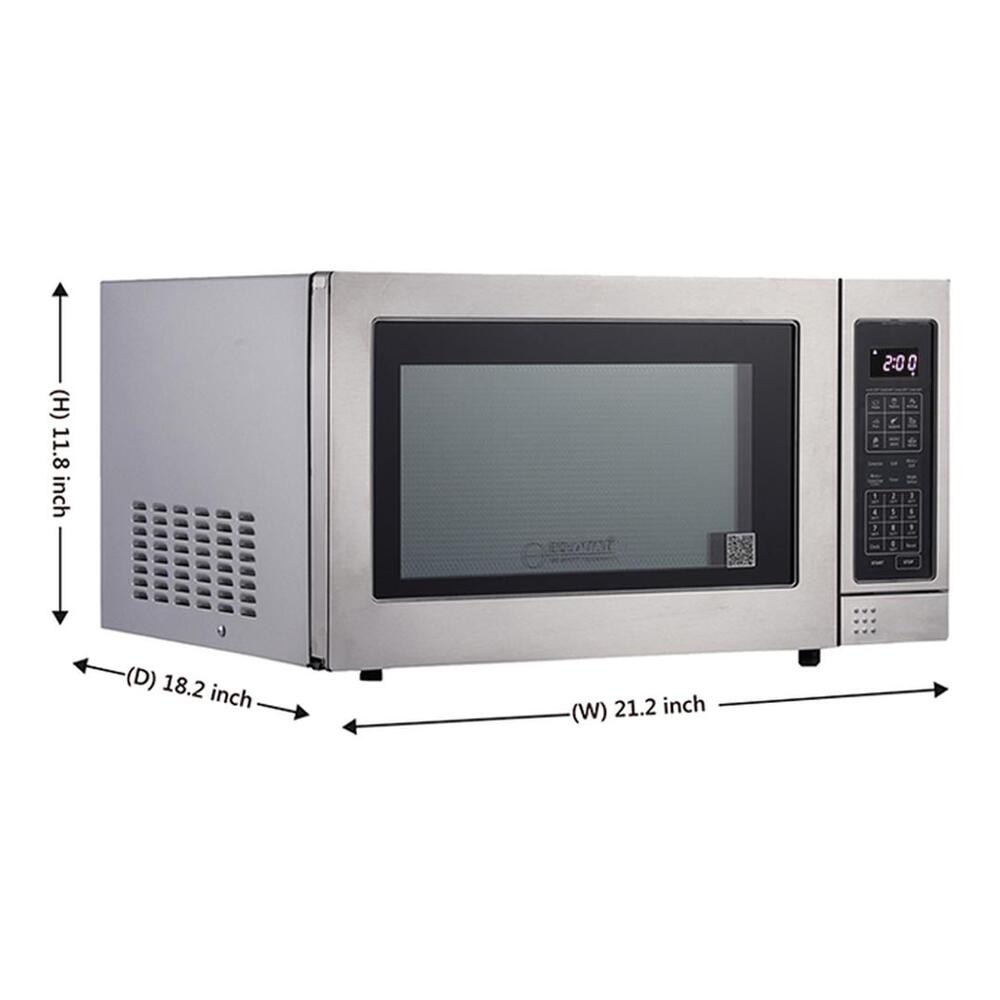 Equator CMO1200 21 inch Freestanding Hybrid Microwave+Convection Oven+Grill Combo Microwave with 1.2 cu. ft., Express Cook, Weight/Time Defrost, Combination Function, in Stainless Steel