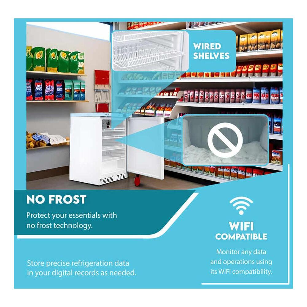 Equator CMV400 Conserv Compact 24 inch COMMERCIAL/PHARMACEUTICAL Refrigerator with 3.9 cu. ft. Capacity, WiFi Compatible, Electronic Display, Door Lock, in White