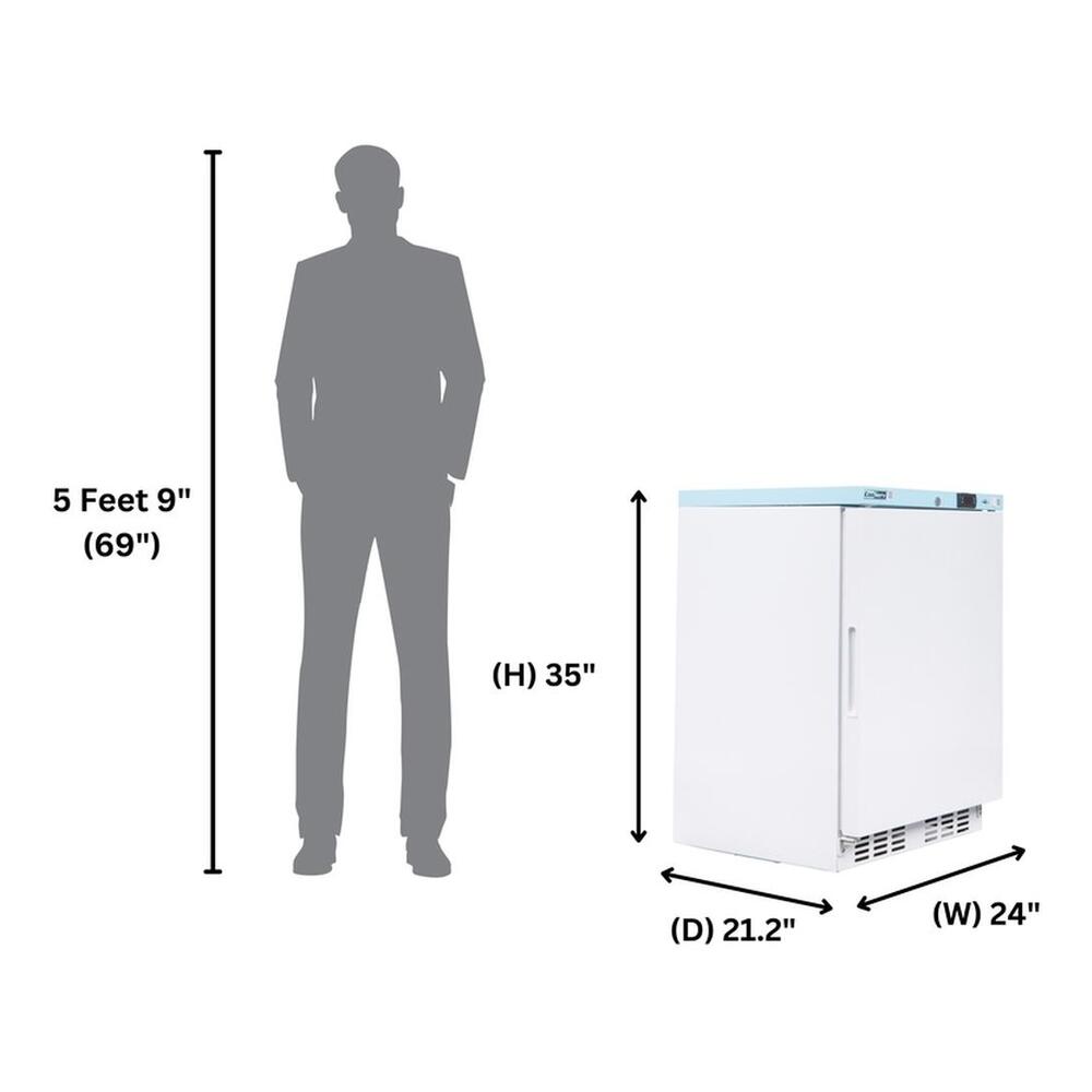 Equator CMV400 Conserv Compact 24 inch COMMERCIAL/PHARMACEUTICAL Refrigerator with 3.9 cu. ft. Capacity, WiFi Compatible, Electronic Display, Door Lock, in White