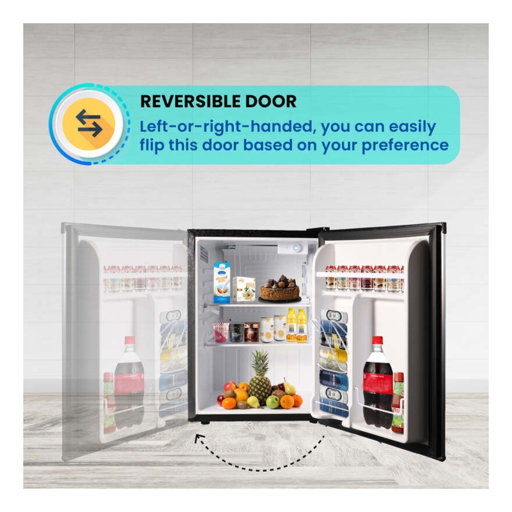 Equator CREF26SS Conserv 18 inch Compact Mini Refrigerator with 2.6 cu. ft. Capacity, Wire Bottle Rack, Recessed Handle, Reversible Door, in Stainless Steel