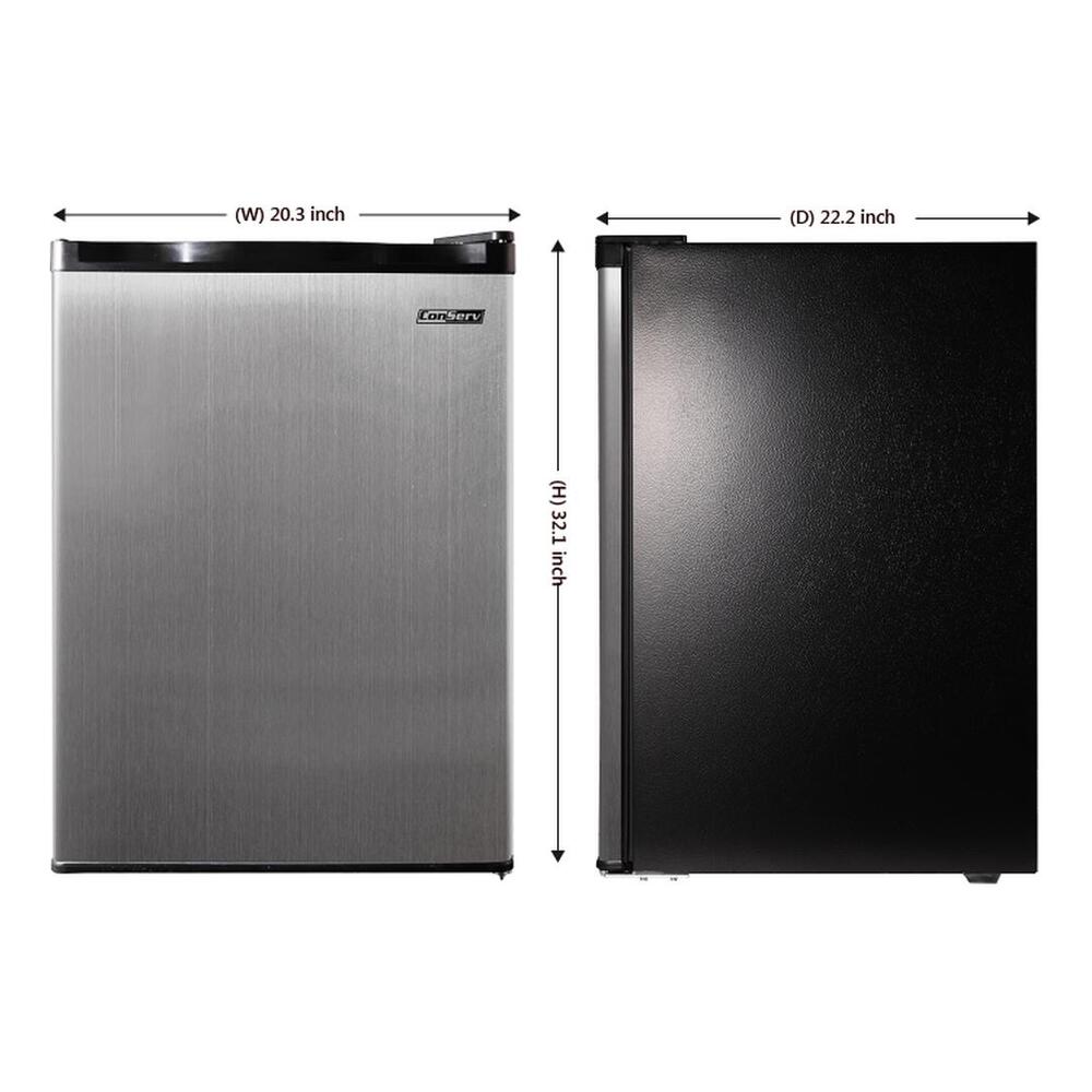 Equator CREF45SS 20 inch Freestanding Compact All-Refrigerator with 4.5 cu. ft. Capacity, 3 Glass Shelves, Reversible Door, Mechanical Temperature Control, in Stainless Steel