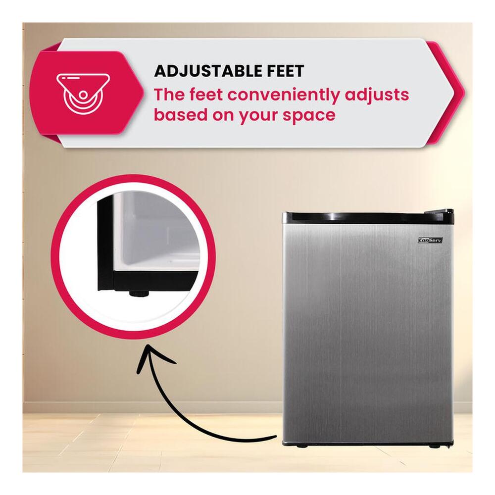 Equator CREF45SS 20 inch Freestanding Compact All-Refrigerator with 4.5 cu. ft. Capacity, 3 Glass Shelves, Reversible Door, Mechanical Temperature Control, in Stainless Steel