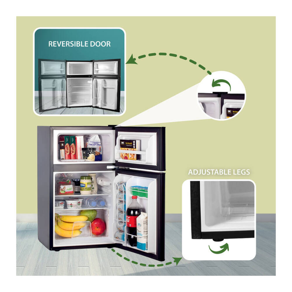 Equator CRF320 Conserv 19 inch Compact 2 Door Mini Refrigerator with 3.20 cu. ft. Capacity, Compressor Cooling, Reversible Door, In-Door Can Dispenser