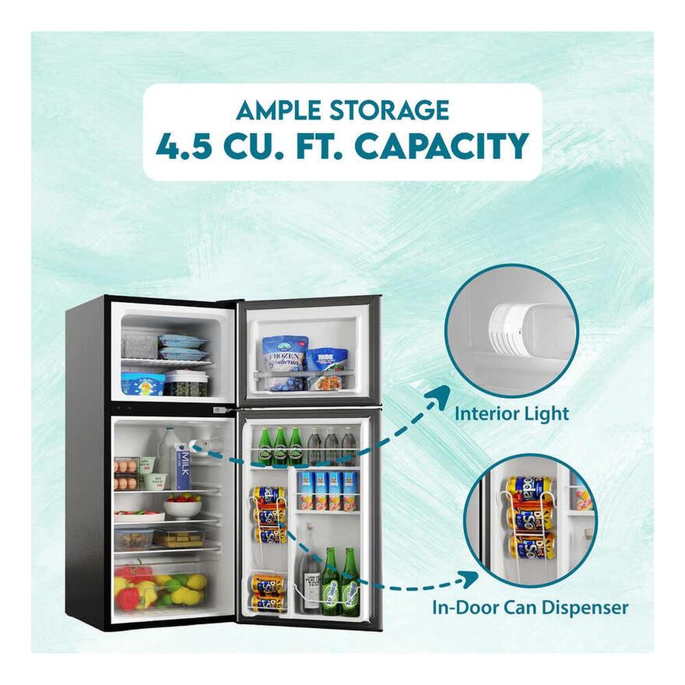 Equator CRF450 Conserv 19 inch Compact 2 Door Refrigerator with 4.50 cu. ft. Capacity, Three Glass Shelves, Reversible Door, In-Door Can Dispenser