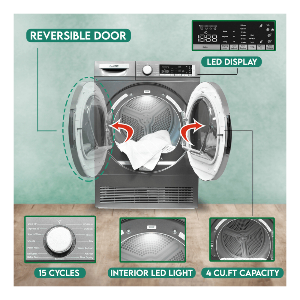Equator CW2240 24 inch Front Load Electric Washer with 2.2 cu. ft. Total Capacity, Automatic Load Balancing, LED Display, Child Lock