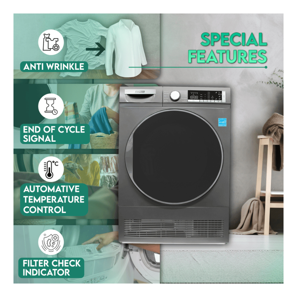 Equator CW2240 24 inch Front Load Electric Washer with 2.2 cu. ft. Total Capacity, Automatic Load Balancing, LED Display, Child Lock