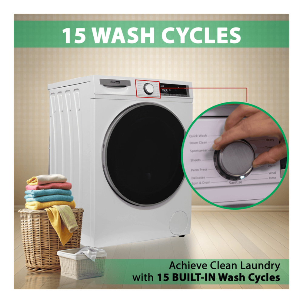 Equator CW2240 24 inch Front Load Electric Washer with 2.2 cu. ft. Total Capacity, Automatic Load Balancing, LED Display, Child Lock