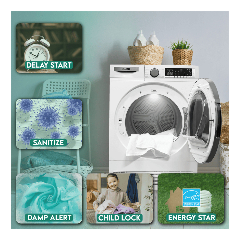 Equator CW2240 24 inch Front Load Electric Washer with 2.2 cu. ft. Total Capacity, Automatic Load Balancing, LED Display, Child Lock
