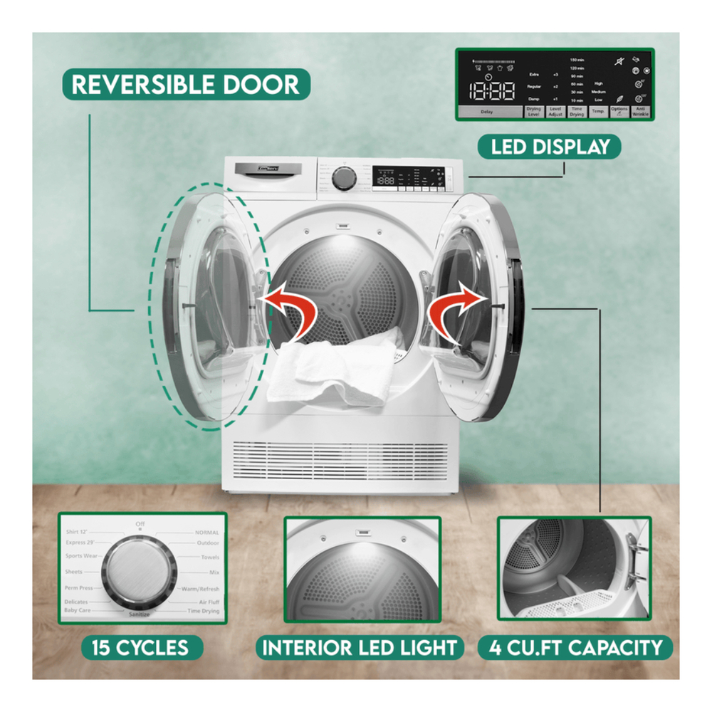 Equator CW2240 24 inch Front Load Electric Washer with 2.2 cu. ft. Total Capacity, Automatic Load Balancing, LED Display, Child Lock