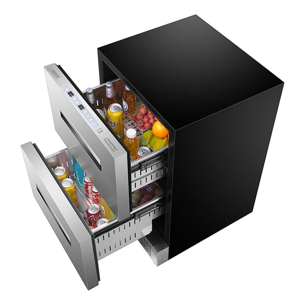 Equator DRFC5292 24 inch Built-In Convertible Refrigerator-Freezer with 5.29 cu. ft. Capacity, LED Display, Pocket Handle, Compressor with Fan Cooling, in Stainless Steel