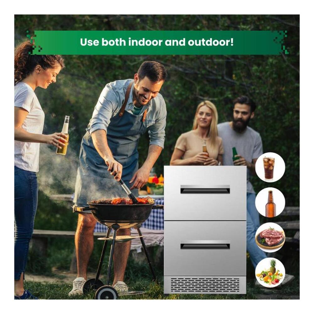 Equator DRFC5292 24 inch Built-In Convertible Refrigerator-Freezer with 5.29 cu. ft. Capacity, LED Display, Pocket Handle, Compressor with Fan Cooling, in Stainless Steel