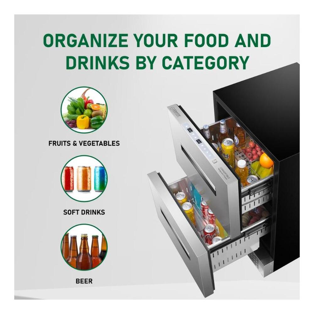 Equator DRFC5292 24 inch Built-In Convertible Refrigerator-Freezer with 5.29 cu. ft. Capacity, LED Display, Pocket Handle, Compressor with Fan Cooling, in Stainless Steel