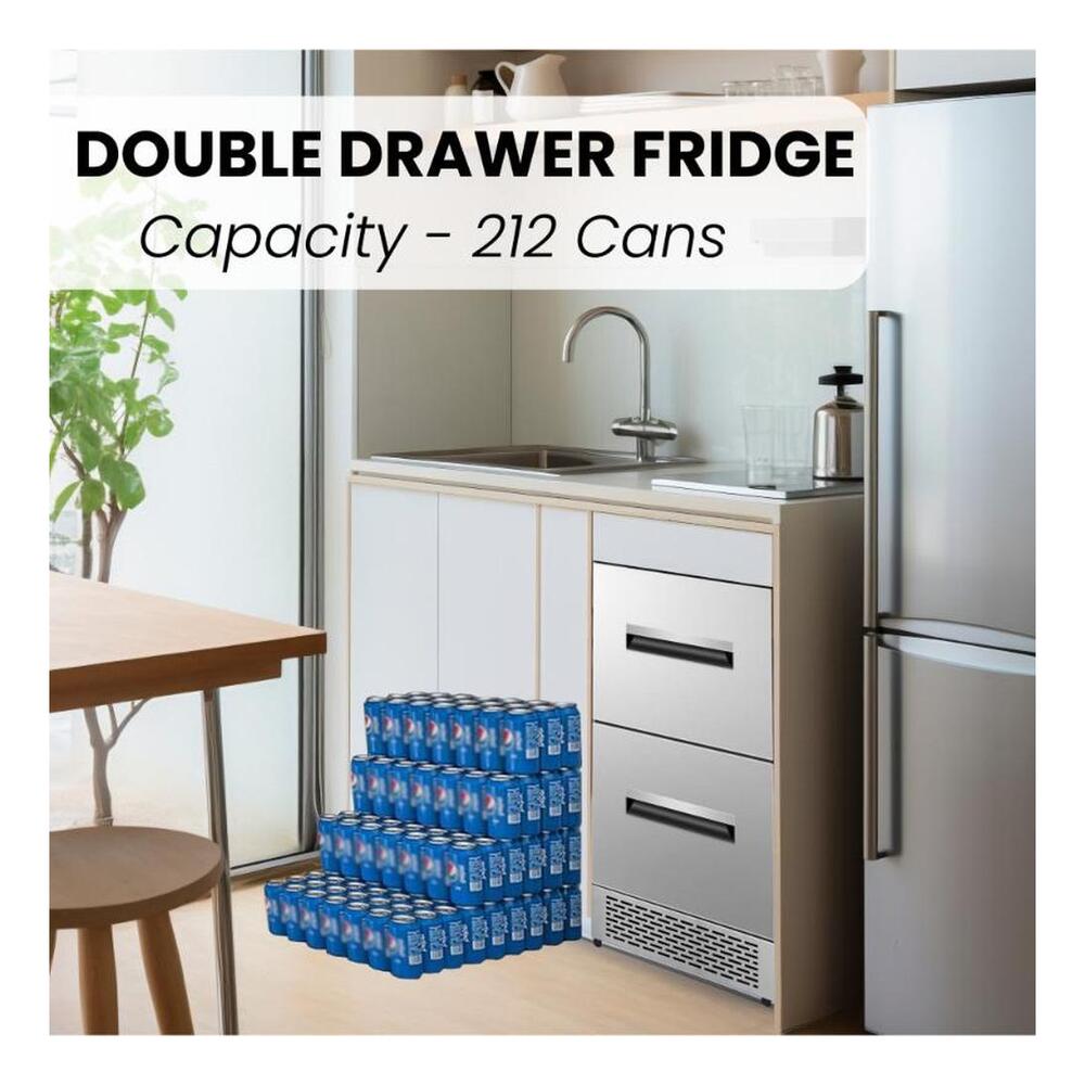 Equator DRFC5292 24 inch Built-In Convertible Refrigerator-Freezer with 5.29 cu. ft. Capacity, LED Display, Pocket Handle, Compressor with Fan Cooling, in Stainless Steel