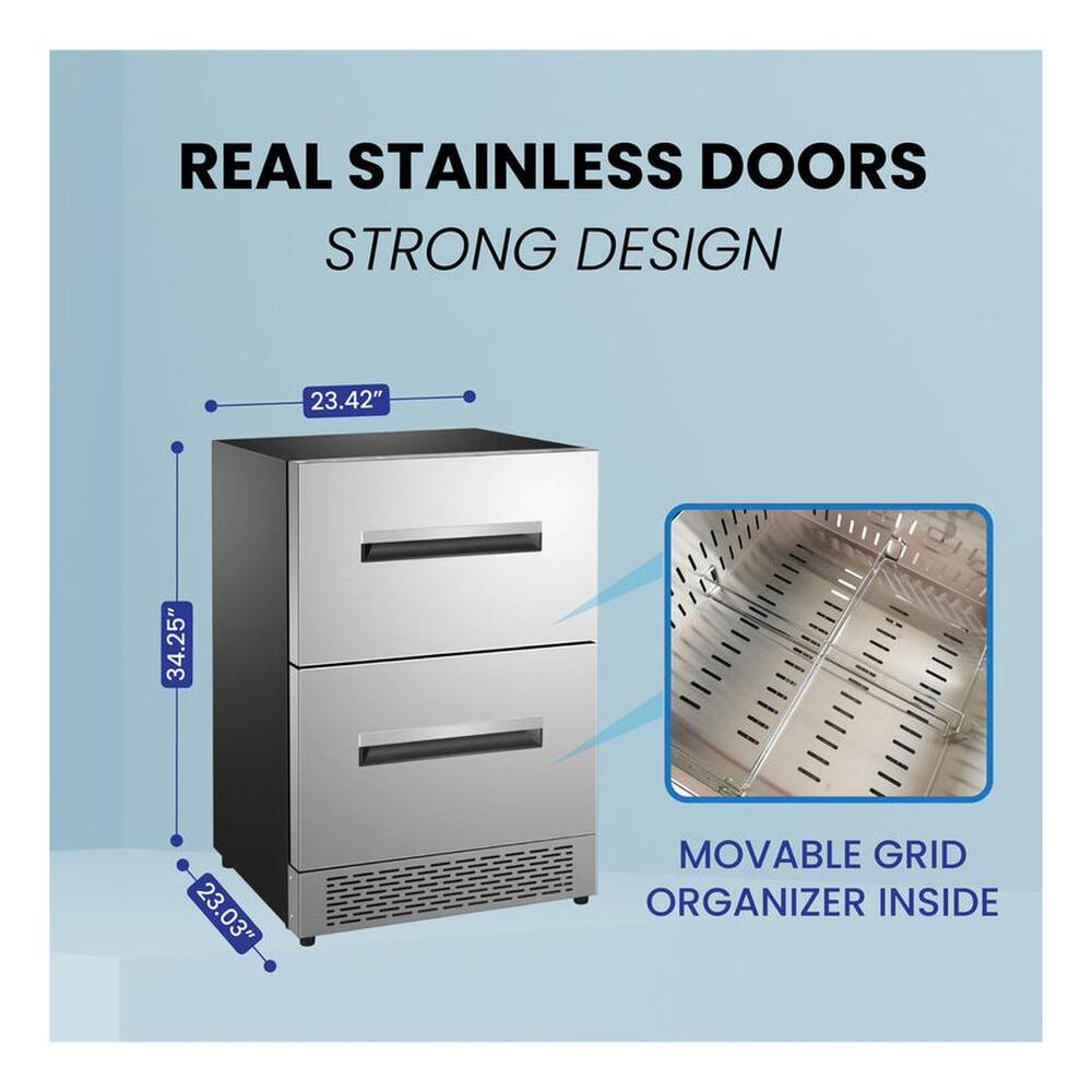 Equator DRFC5292 24 inch Built-In Convertible Refrigerator-Freezer with 5.29 cu. ft. Capacity, LED Display, Pocket Handle, Compressor with Fan Cooling, in Stainless Steel