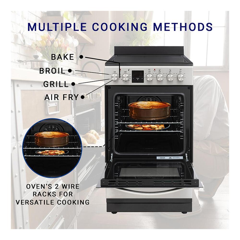 Equator ECR204C 20 inch Freestanding Electric Range with 4 Elements, 1.9 cu. ft. Oven Capacity, Consistent Heat Control, Versatile Cooking Power, Sleek & Space-Saving Design