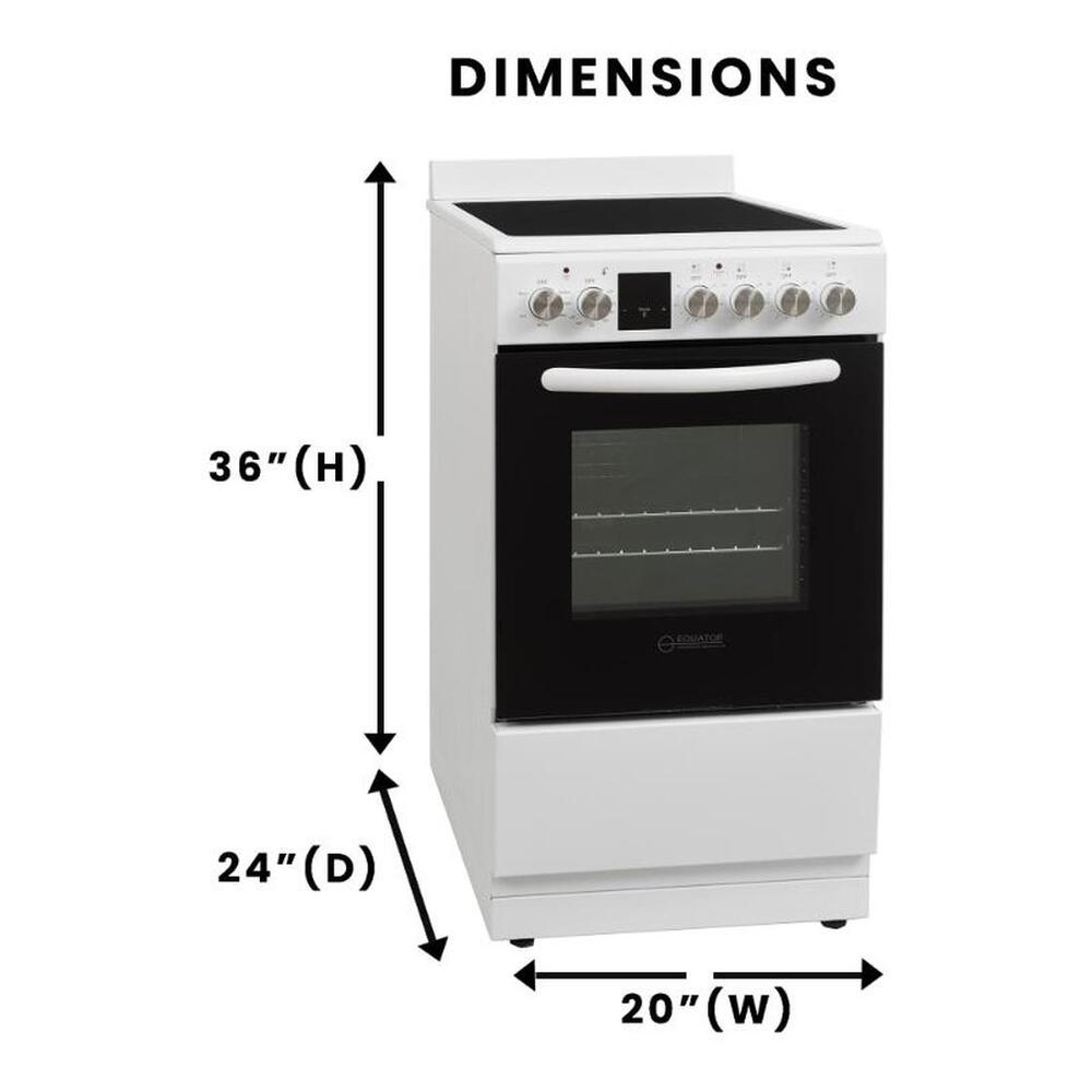 Equator ECR204C 20 inch Freestanding Electric Range with 4 Elements, 1.9 cu. ft. Oven Capacity, Consistent Heat Control, Versatile Cooking Power, Sleek & Space-Saving Design