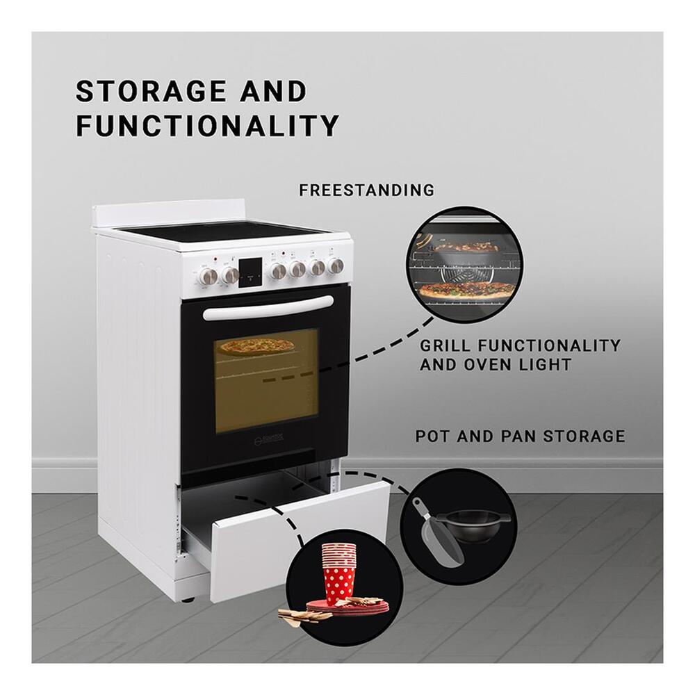 Equator ECR204C 20 inch Freestanding Electric Range with 4 Elements, 1.9 cu. ft. Oven Capacity, Consistent Heat Control, Versatile Cooking Power, Sleek & Space-Saving Design