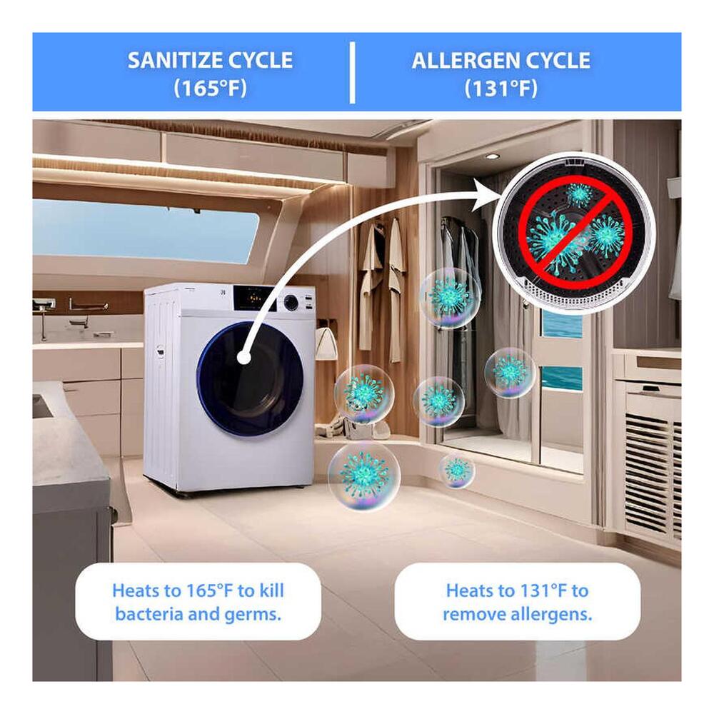 Equator ED868 24 inch Marine Dryer with 3.1 cu. ft. Capacity, Sanitize Cycle, Rust- Proof Ducting, Sensor Dry Technology, in White