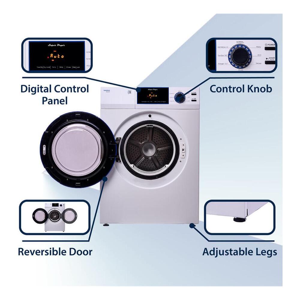 Equator ED868 24 inch Marine Dryer with 3.1 cu. ft. Capacity, Sanitize Cycle, Rust- Proof Ducting, Sensor Dry Technology, in White