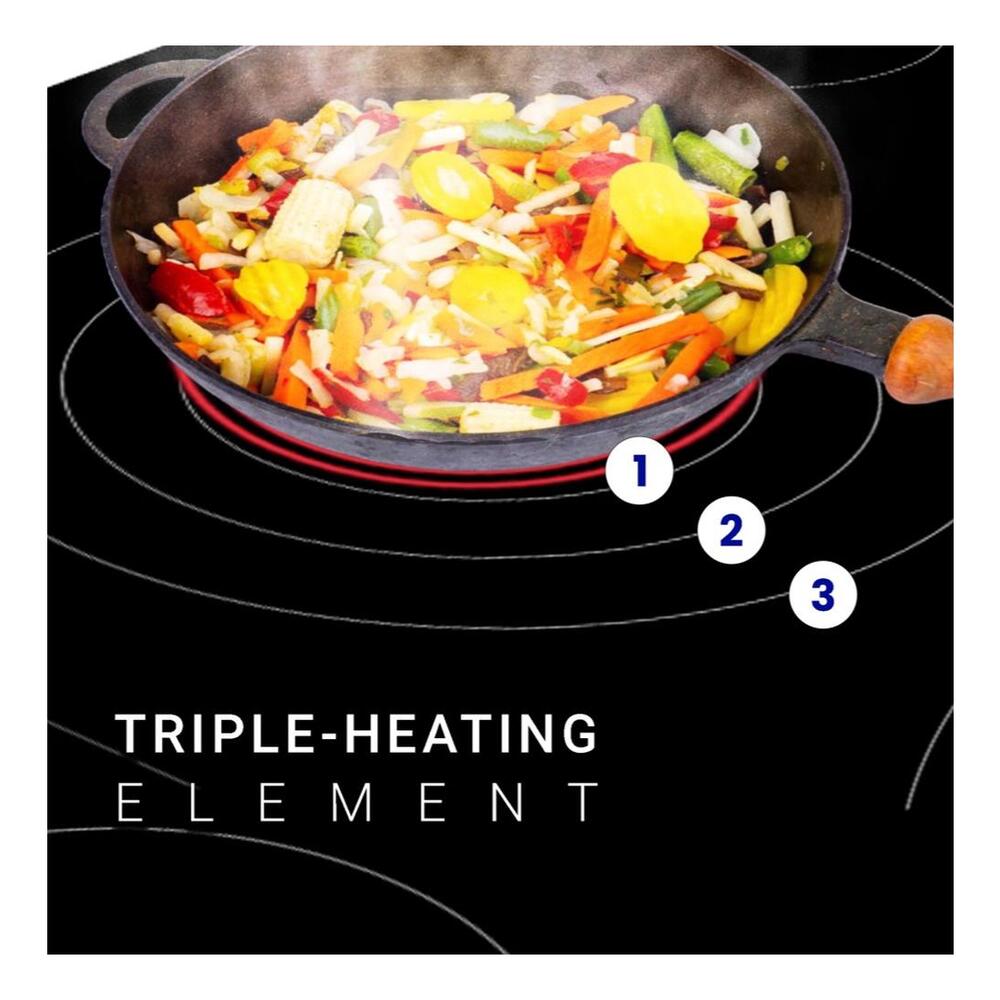 Equator EHC36532 36" Built-In Ceramic Electric Hybrid Induction Cooktop with 5 Elements, Precision Power Control, Built-in Induction Pan Sensor, Digital Timer Function, in Black