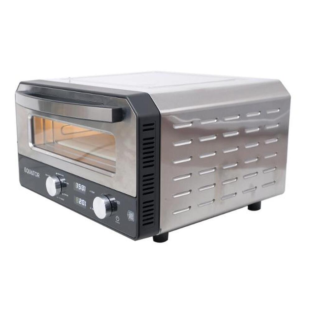 Equator EPO500 18 inch Countertop Electric Pizza Oven with 0.48 cu. ft. Capacity, High Temperature Range, Six Preset Pizza Styles, Quick Preheat and Cooking, in Stainless Steel