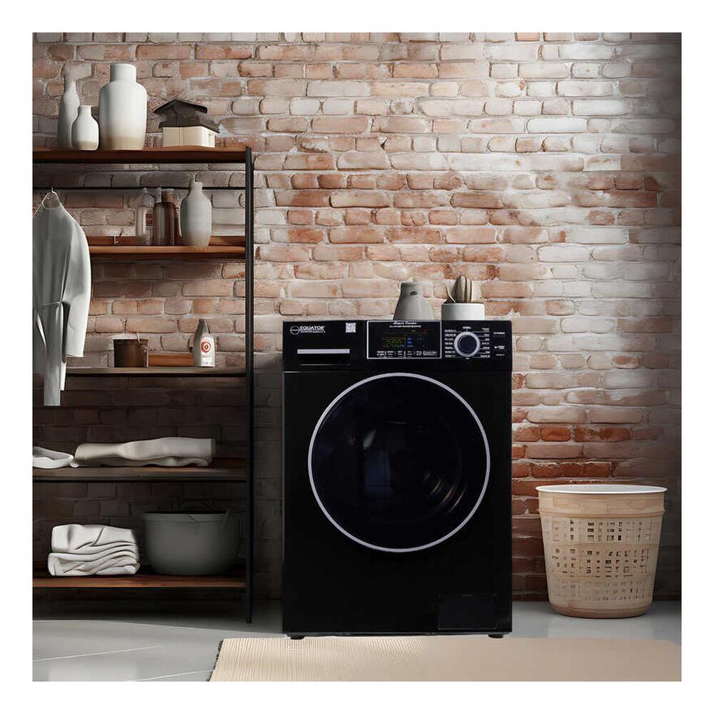 Equator EZ4600 24 inch Front Load Electric Washer and Dryer Combo with 1.96 cu. ft. Capacity, Ventless, Child Lock, Anti-Bacterial Drum Baffle, Sanitize Cycle