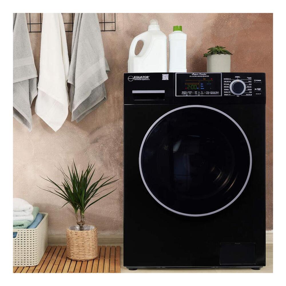 Equator EZ4600 24 inch Front Load Electric Washer and Dryer Combo with 1.96 cu. ft. Capacity, Ventless, Child Lock, Anti-Bacterial Drum Baffle, Sanitize Cycle