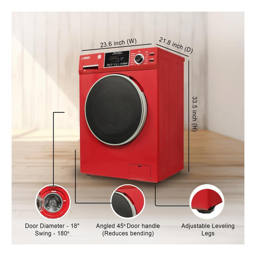 Equator EZ4600 24 inch Front Load Electric Washer and Dryer Combo with 1.96 cu. ft. Capacity, Ventless, Child Lock, Anti-Bacterial Drum Baffle, Sanitize Cycle