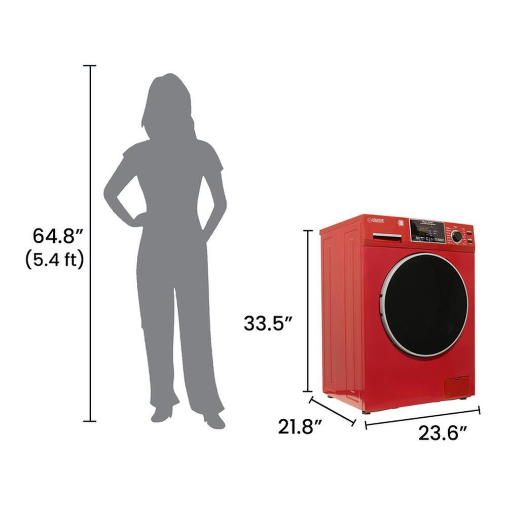 Equator EZ4600 24 inch Front Load Electric Washer and Dryer Combo with 1.96 cu. ft. Capacity, Ventless, Child Lock, Anti-Bacterial Drum Baffle, Sanitize Cycle