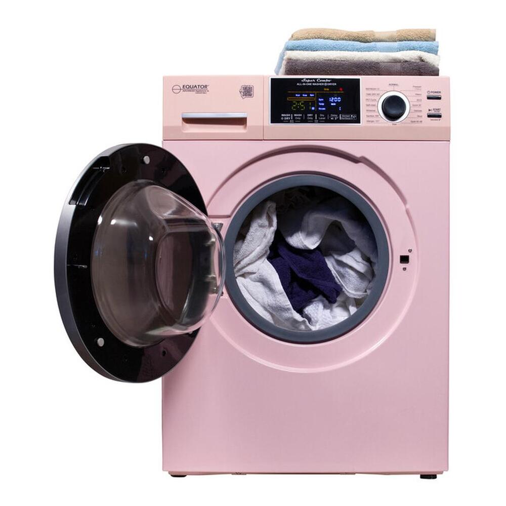 Equator EZ4600 24 inch Front Load Electric Washer and Dryer Combo with 1.96 cu. ft. Capacity, Ventless, Child Lock, Anti-Bacterial Drum Baffle, Sanitize Cycle
