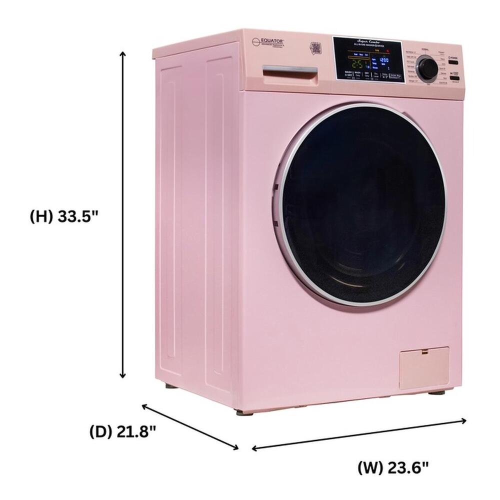Equator EZ4600 24 inch Front Load Electric Washer and Dryer Combo with 1.96 cu. ft. Capacity, Ventless, Child Lock, Anti-Bacterial Drum Baffle, Sanitize Cycle