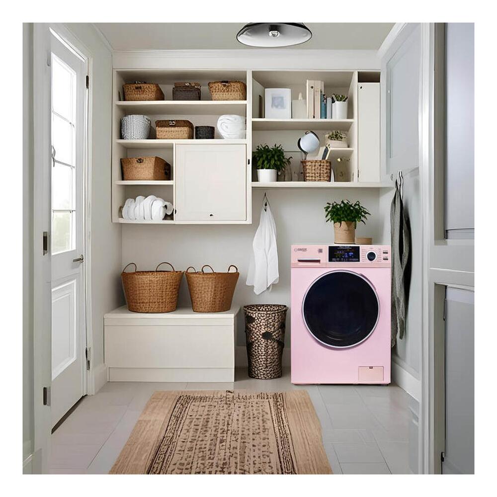 Equator EZ4600 24 inch Front Load Electric Washer and Dryer Combo with 1.96 cu. ft. Capacity, Ventless, Child Lock, Anti-Bacterial Drum Baffle, Sanitize Cycle