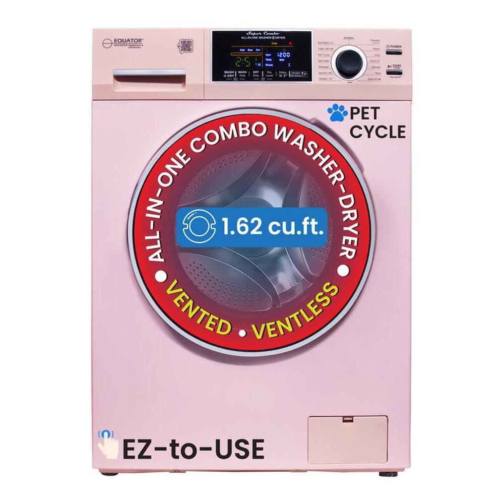 Equator EZ4600 24 inch Front Load Electric Washer and Dryer Combo with 1.96 cu. ft. Capacity, Ventless, Child Lock, Anti-Bacterial Drum Baffle, Sanitize Cycle