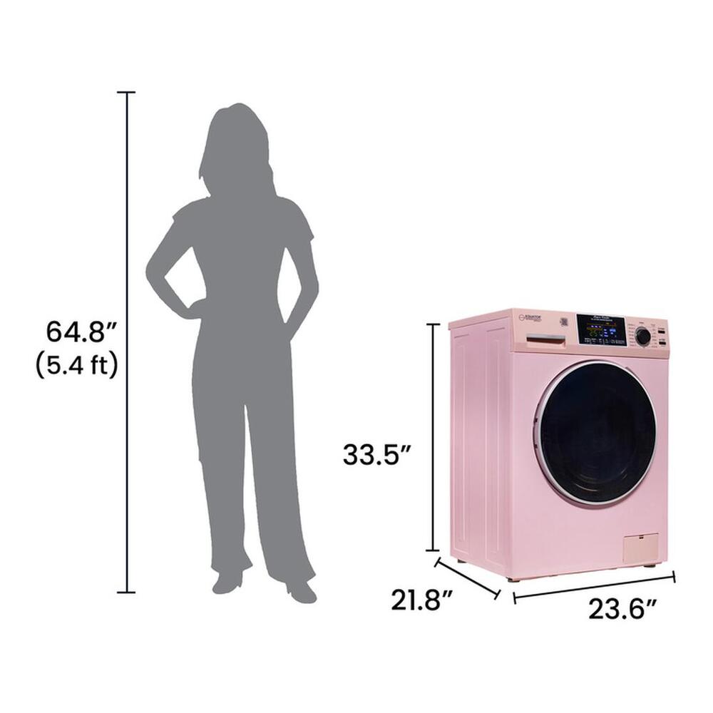 Equator EZ4600 24 inch Front Load Electric Washer and Dryer Combo with 1.96 cu. ft. Capacity, Ventless, Child Lock, Anti-Bacterial Drum Baffle, Sanitize Cycle