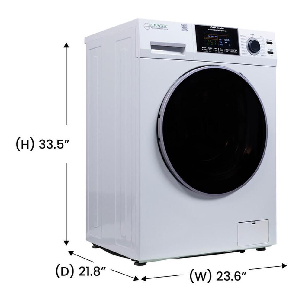 Equator EZ4600 24 inch Front Load Electric Washer and Dryer Combo with 1.96 cu. ft. Capacity, Ventless, Child Lock, Anti-Bacterial Drum Baffle, Sanitize Cycle
