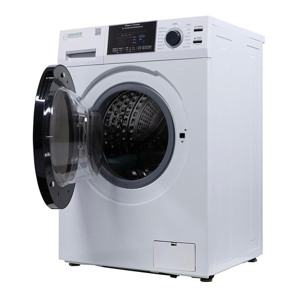 Equator EZ4600 24 inch Front Load Electric Washer and Dryer Combo with 1.96 cu. ft. Capacity, Ventless, Child Lock, Anti-Bacterial Drum Baffle, Sanitize Cycle