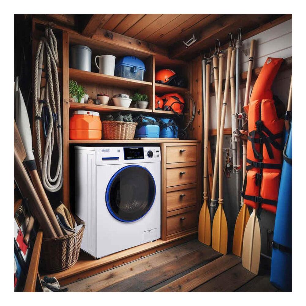 Equator EZ4650 24 inch Marine Combo Washer Dryer, with 1.62 cu. ft. Capacity, Winterize Cycle, Anti Corrosion Ducting, Sanitize Cycle, in White