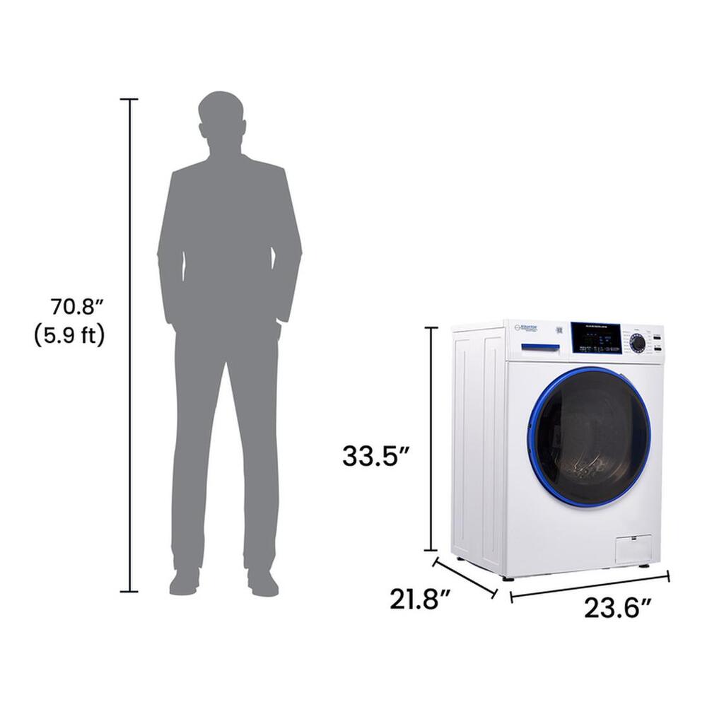 Equator EZ4650 24 inch Marine Combo Washer Dryer, with 1.62 cu. ft. Capacity, Winterize Cycle, Anti Corrosion Ducting, Sanitize Cycle, in White