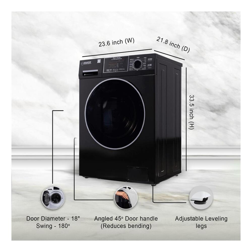 Equator EZ4700C 24 inch Front Load Electric Washer and Dryer Combo with 1.62 cu. ft. Capacity, Ventless, Zero Clearance, Sanitize Cycle, Electronic Control Panel