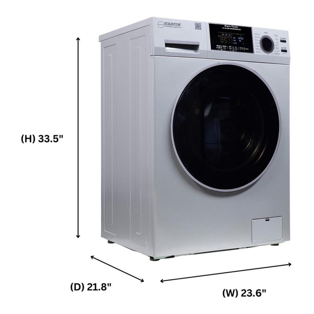 Equator EZ4700C 24 inch Front Load Electric Washer and Dryer Combo with 1.62 cu. ft. Capacity, Ventless, Zero Clearance, Sanitize Cycle, Electronic Control Panel