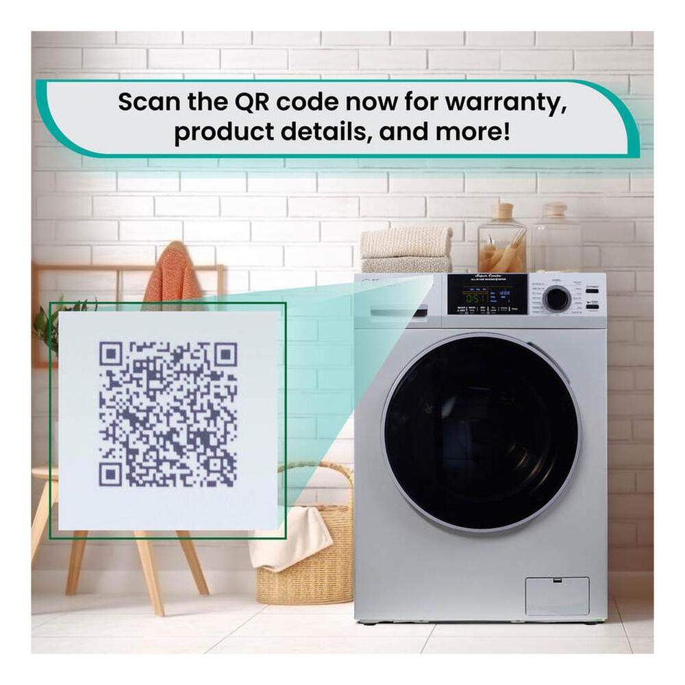 Equator EZ4700C 24 inch Front Load Electric Washer and Dryer Combo with 1.62 cu. ft. Capacity, Ventless, Zero Clearance, Sanitize Cycle, Electronic Control Panel