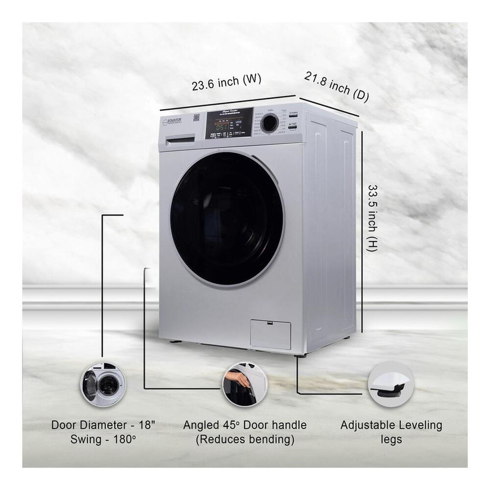 Equator EZ4700C 24 inch Front Load Electric Washer and Dryer Combo with 1.62 cu. ft. Capacity, Ventless, Zero Clearance, Sanitize Cycle, Electronic Control Panel