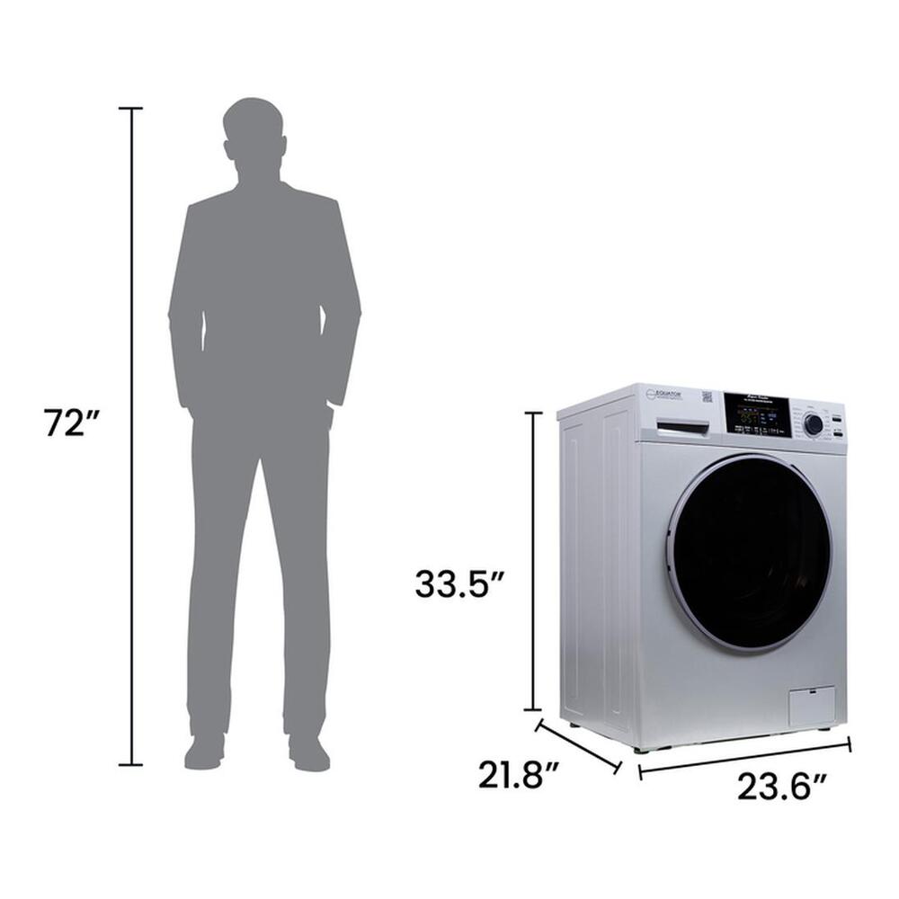Equator EZ4700C 24 inch Front Load Electric Washer and Dryer Combo with 1.62 cu. ft. Capacity, Ventless, Zero Clearance, Sanitize Cycle, Electronic Control Panel