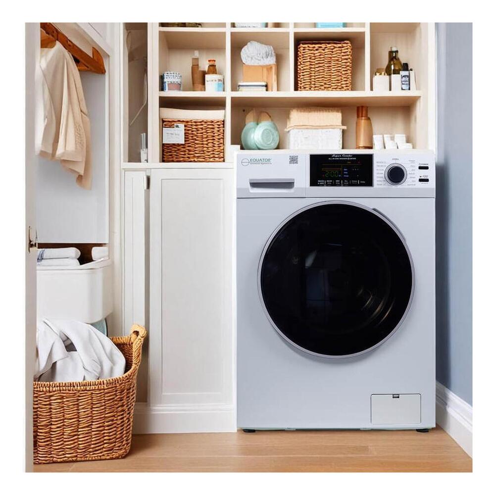 Equator EZ4700C 24 inch Front Load Electric Washer and Dryer Combo with 1.62 cu. ft. Capacity, Ventless, Zero Clearance, Sanitize Cycle, Electronic Control Panel