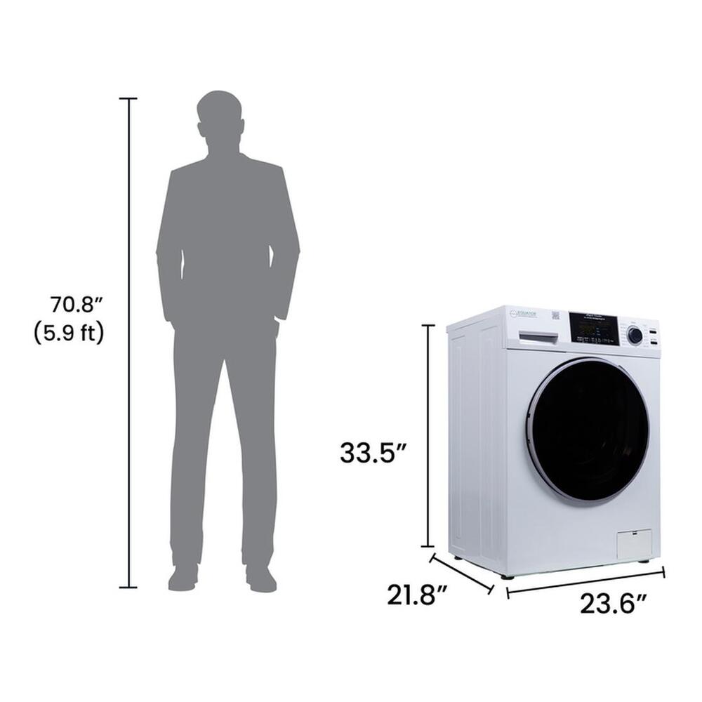 Equator EZ4700C 24 inch Front Load Electric Washer and Dryer Combo with 1.62 cu. ft. Capacity, Ventless, Zero Clearance, Sanitize Cycle, Electronic Control Panel
